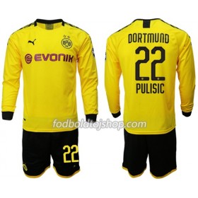 Borussia Dortmund Pulisic 22 Børn Hjemme Fodboldsæt 2019-20 L/S (+ Korte bukser)